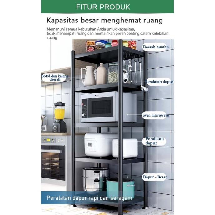 Netel Rak Microwave Susun Rak Dapur Minimalis Rak Oven Serbaguna [Cod]
