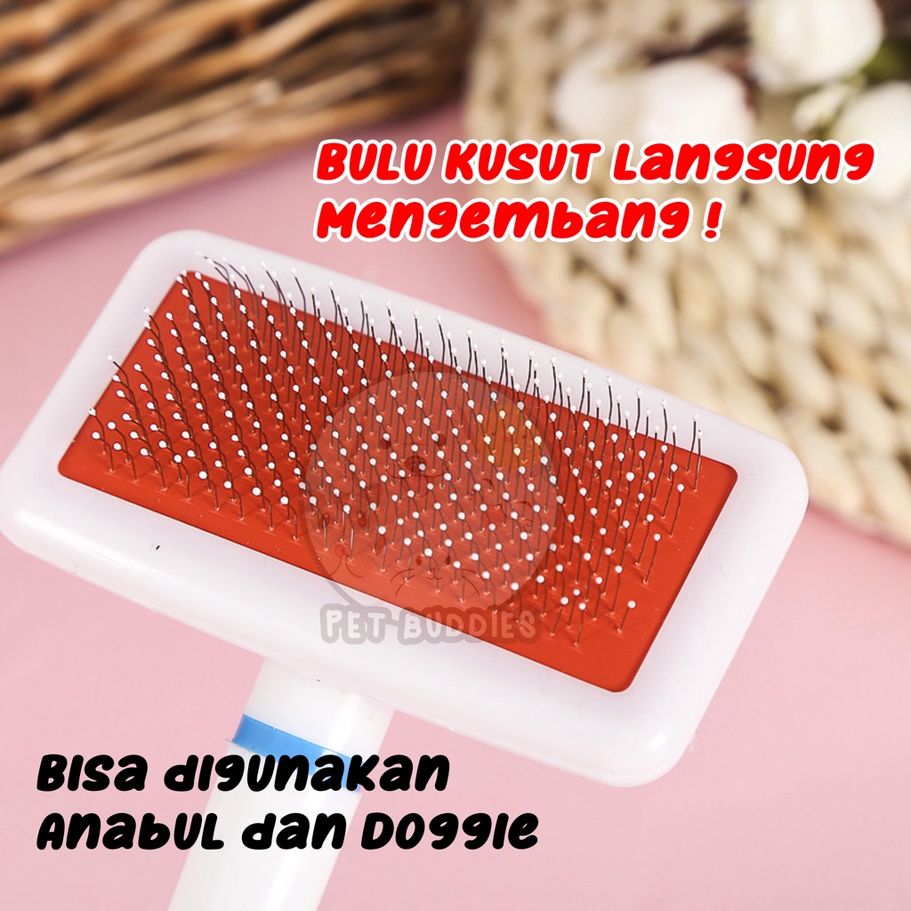 [FREE BONUS]Pet Brush MERAH Sisir Bulu Kucing/Anjing Pet Grooming