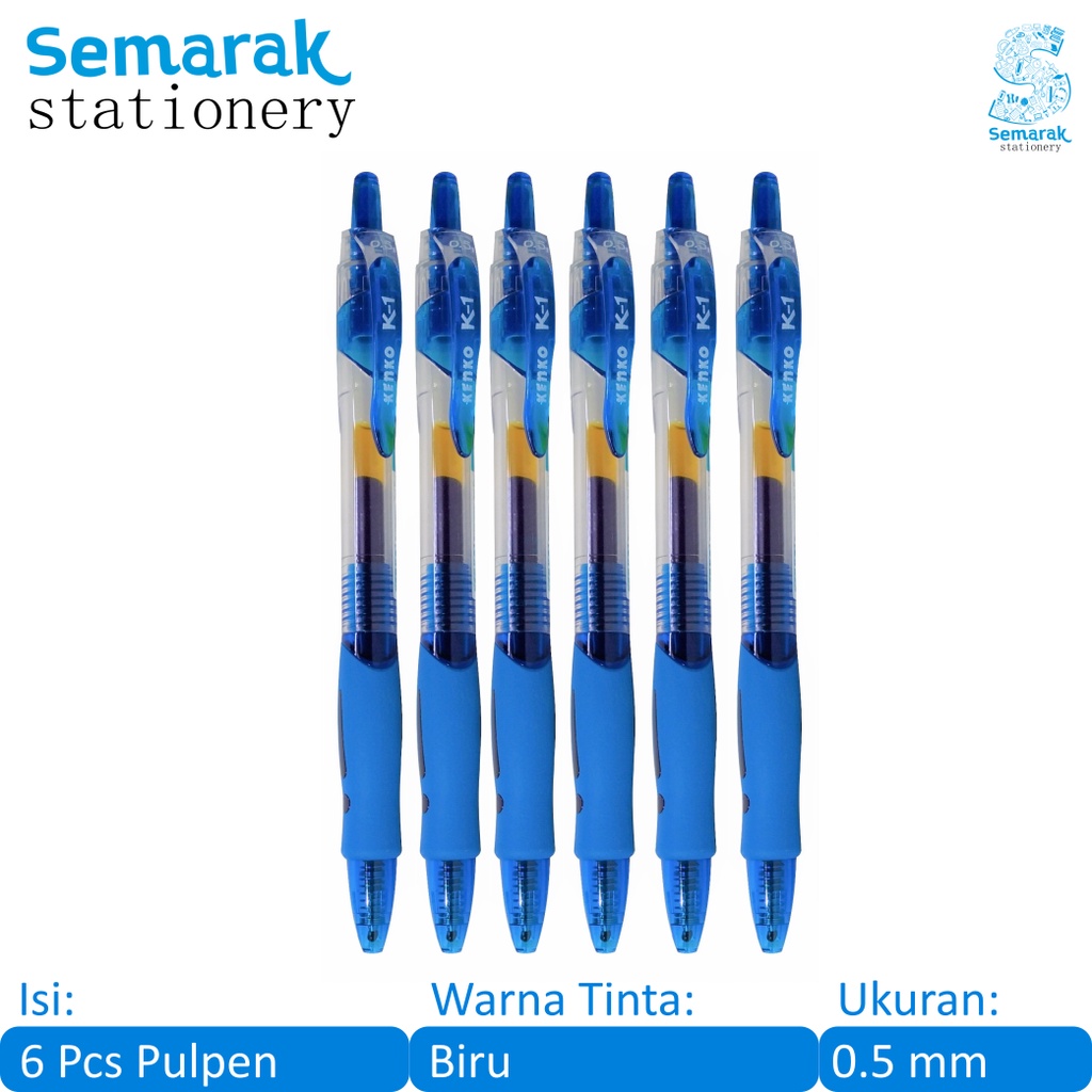 

Kenko K-1 Rectable Gel Pen 0.5 - Biru [6 Pcs]