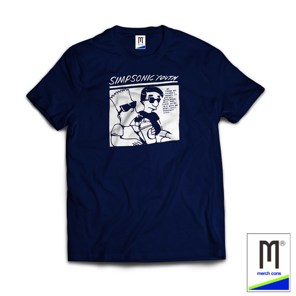 KAOS BAND SIMSONIC YOUTH NAVY TAG MERCHCONS SIZE LUAR / KAOS MUSIK DISTRO