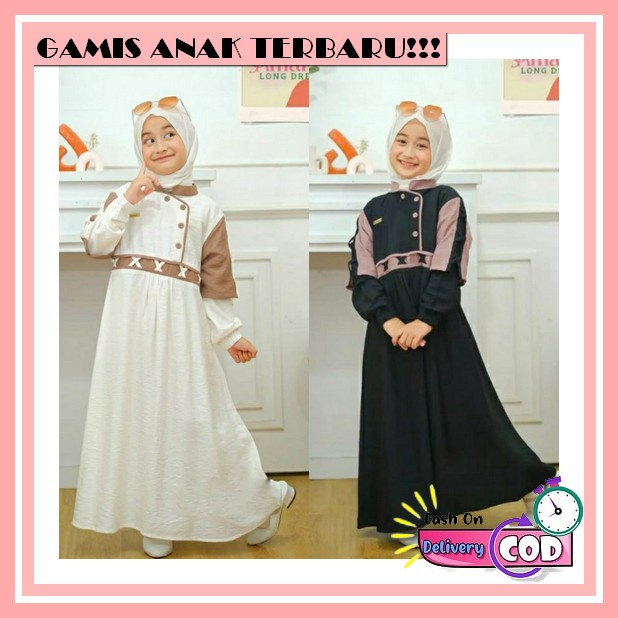 Rellia / Relia Flower Kids Set Hijab Kids By Putri Alifa - Termasuk Kerudung Jilbab Gamis Baju Musli