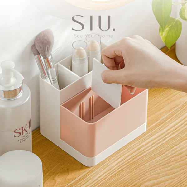 Rak Meja Serbaguna - Tempat Kosmetik Alat Tulis Storage Organizer - Apricot