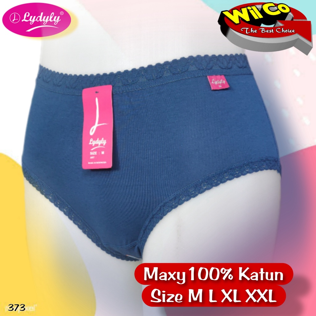 K373 - (Harga Per 1 Potong) CELANA DALAM WANITA PAKAIAN WANITA PAKAIAN DALAM KATUN BRAND LYDYLY SIZE M - 3L