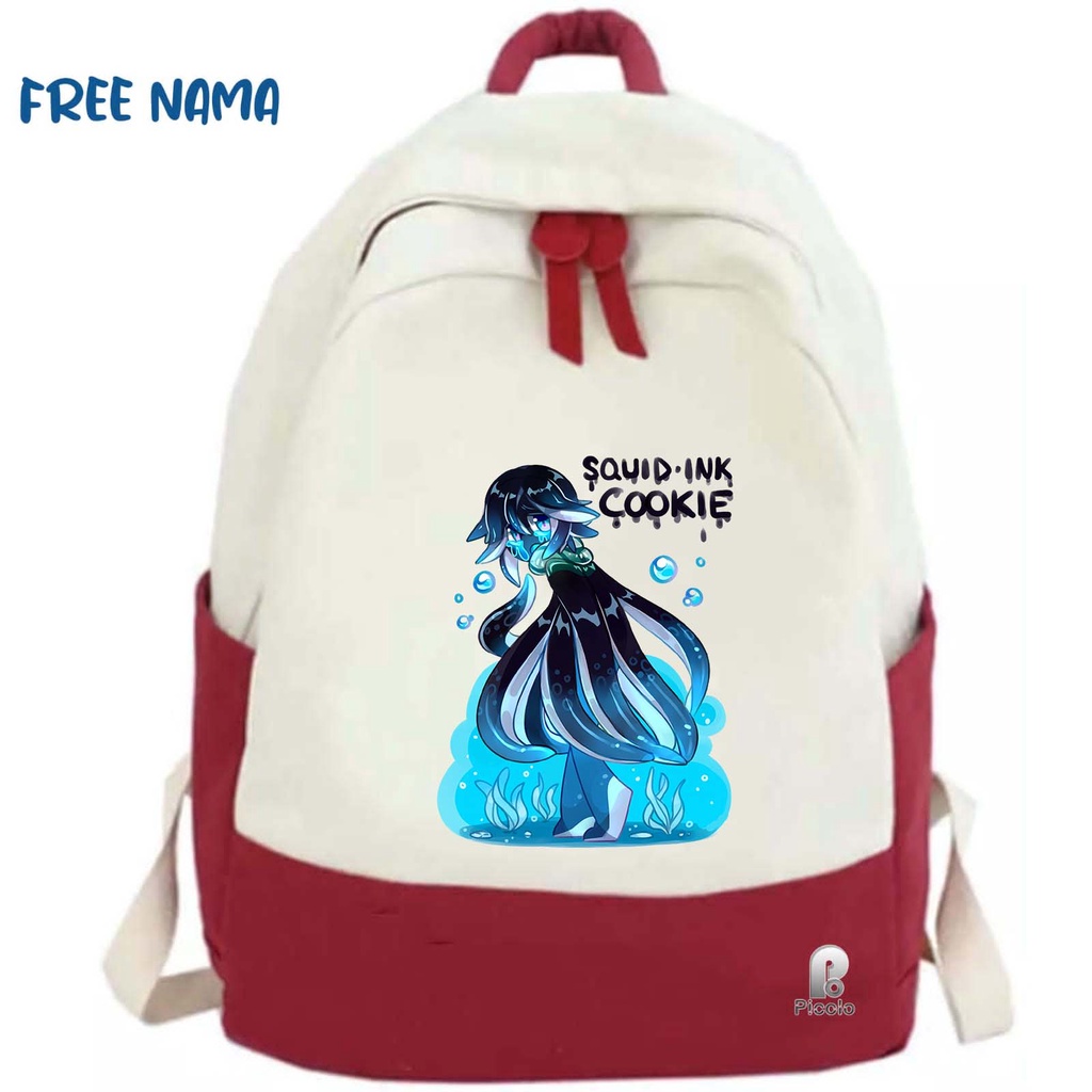 TAS RANSEL BACKPACK ANAK SEKOLAH MOTIF SQUID INK COOKIE RUN KINGDOM UNISEX (FREE NAMA)