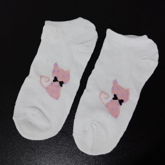 Kaos Kaki KS54 Kaos Kaki Wanita Motif Kucing Lucu Fashion Korea