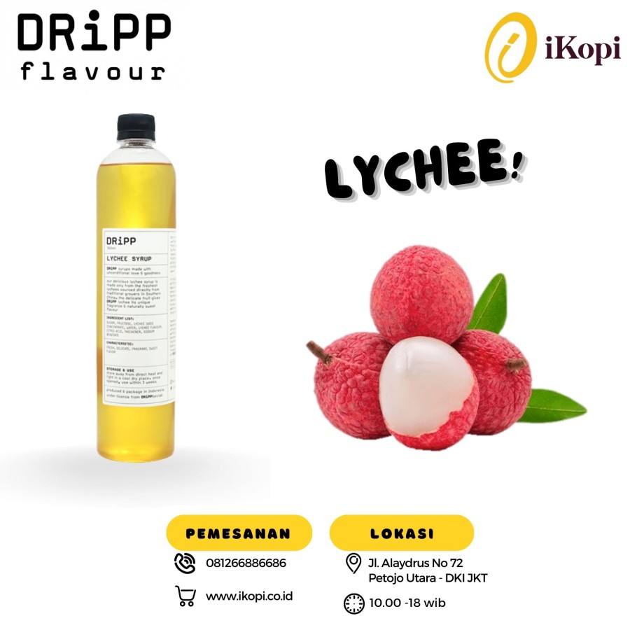 

Dripp Flavour Premium Syrup Rasa Lychee