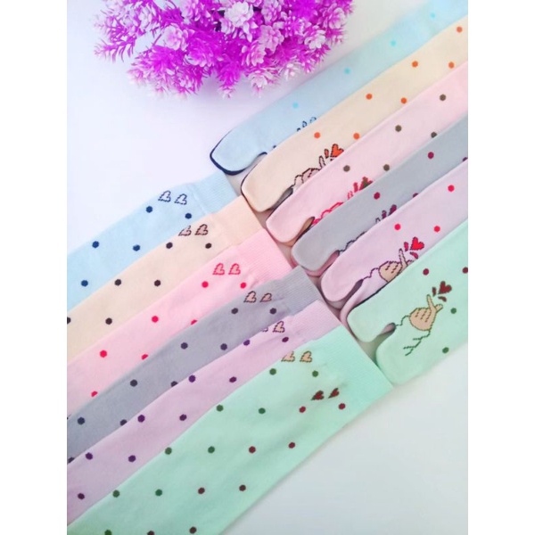 COD bisa] Motif Saranghaeyo Dewasa  Kaos Kaki Jempol Jari Muslimah Nylon Spandex premium adem lembut padang sumbar mewah murah sumatera barat