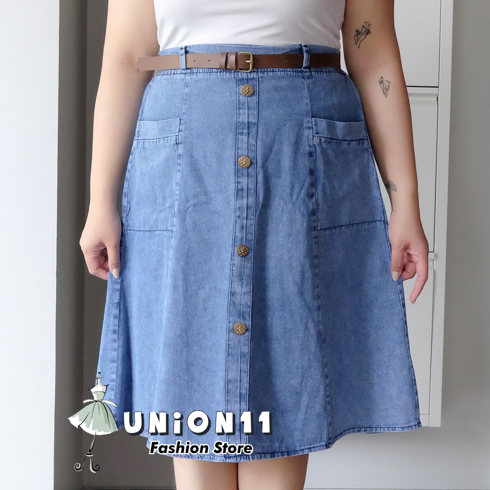 UNION11 - ROK WANITA JUMBO / ROK BIG SIZE WANITA / BAWAHAN WANITA JUMBO  / ROK JEANS WANITA / BIG SIZE SKIRT LALUNA