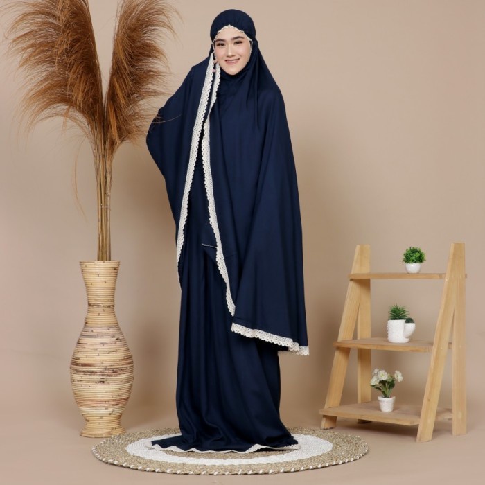 Mukena Bali Katun Rayon Premium Polos Renda Jumbo