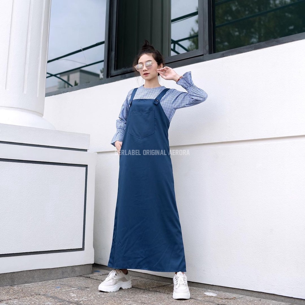 Baju Kodok Anya Overall Overal Rok Wanita Motif Polos Premium Terbaru 2023 Simpel Cantik Kekinian