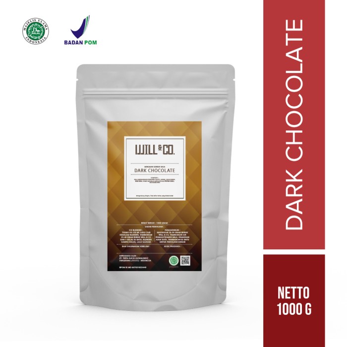

✨NEW✨ -Bubuk Minuman Dark Chocolate Premium Will&Co Powder Rasa 1Kg- 2.2.23