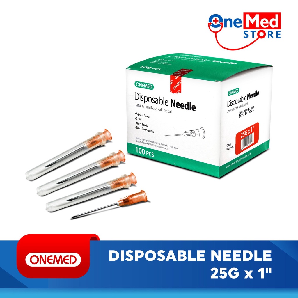 Jarum OneMed 25Gx1inch box 100pcs OJ