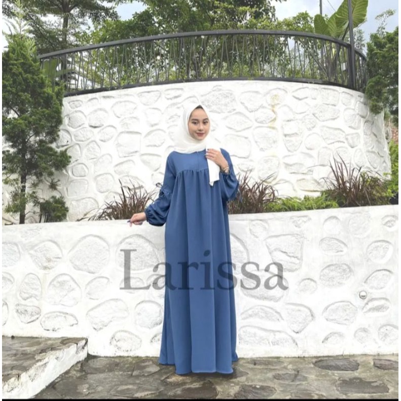 Irane dress gamis wanita terbaru lengan balon crinkle airflow