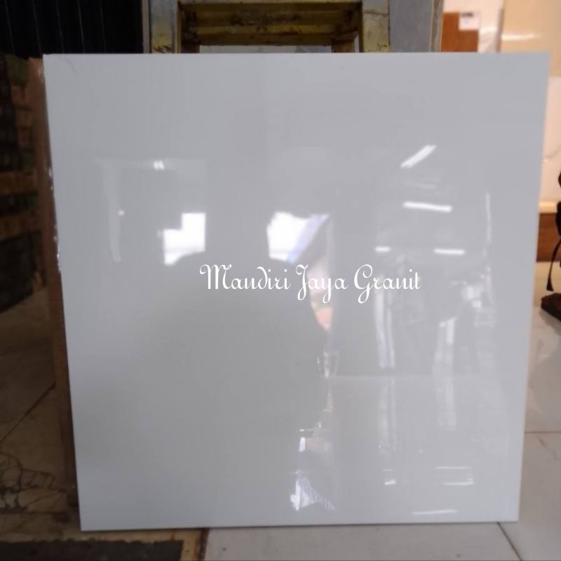 Granit Lantai 60x60 KwR Iketan Arna Vitery White Glossy Putih Polos