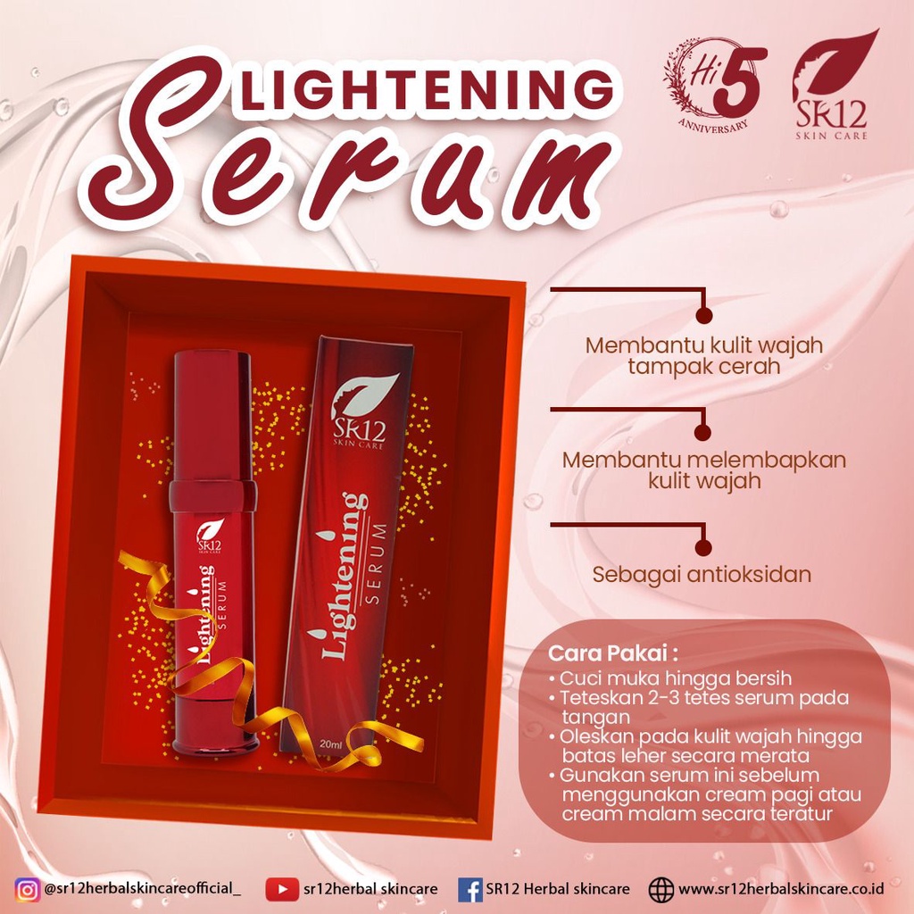 SERUM PEMUTIH WAJAH BPOM / LIGHTENING SERUM SR12 / MEMUTIHKAN WAJAH ALAMI / BRIGHTENING SERUM