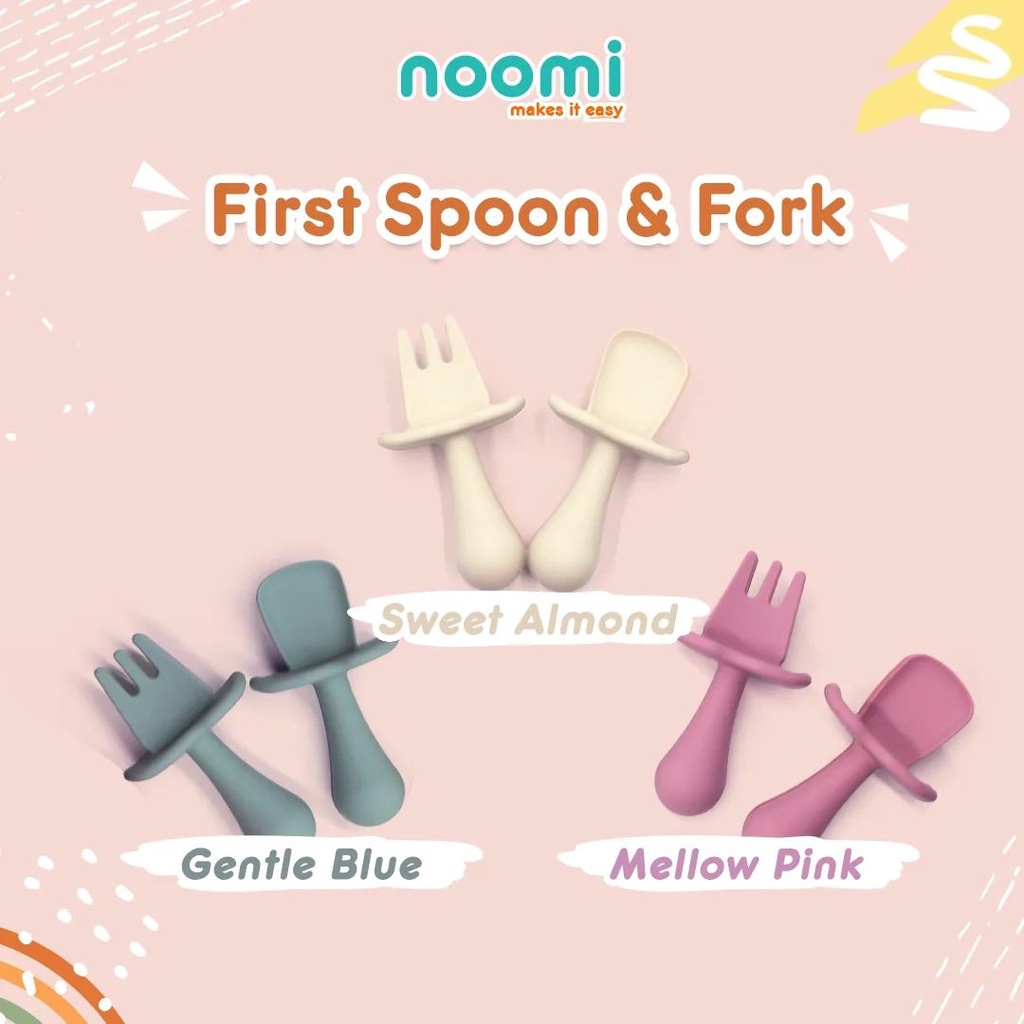 Noomi First Spoon and Fork - Sendok Garpu Bayi 6m+