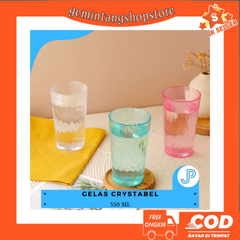 Gelas Kristal Bening Crystabel Plastik 350 ML