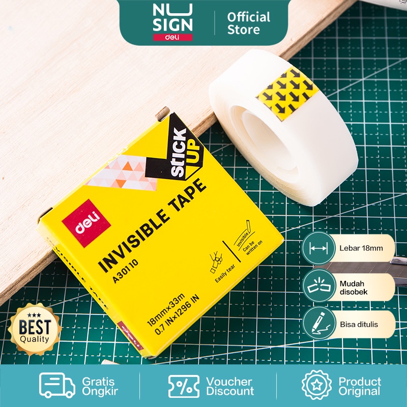 

Deli Invisible Tape / Solatip Kecil Isolasi Bening Transparan Bisa Ditulis EA30110