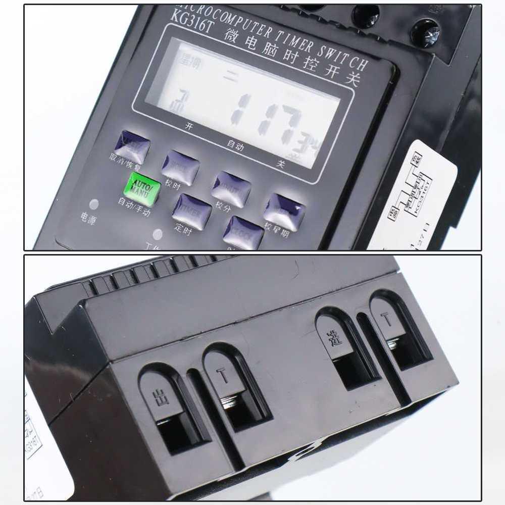 MCB Power Timer Programmable Time Switch Relay 30A 220V - KG316T - Black