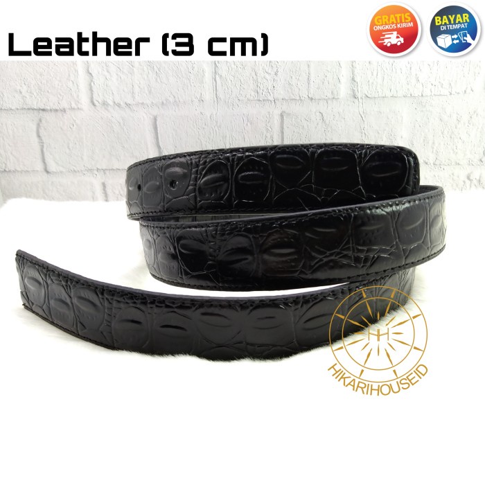 Terlaris Tali Ikat Pinggang Sabuk Pria Kulit Asli Motif Buaya Crocodile 2.9 Cm