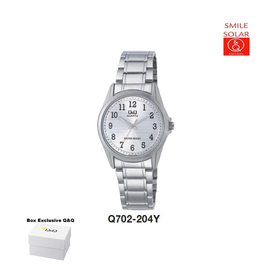 Jam Tangan Pria Casual Business Rantai Stainless Steel Analog Original Q&amp;Q QnQ QQ Q702 Q702J Series