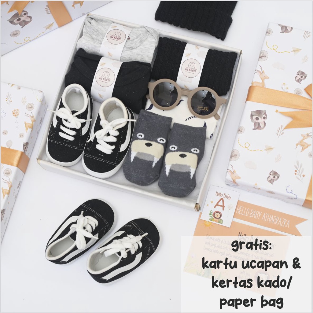 Hikeen hampers bayi newborn kado lahiran baby girl baby boy dengan sepatu prewalker mewah baby gift set premium