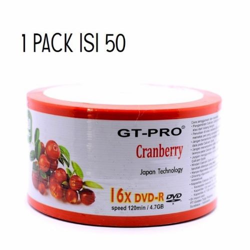 GT PRO DVD-R CRANBERRY 16X BULK PACK ISI 50 Original