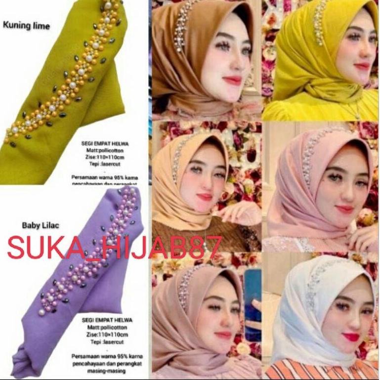 ㄱ SEGIEMPAT PAYET BANDO BELLA/HIJAB BANDO MUTIARA/KERUDUNG PAYET BELLA SQUERE TERPOPULER 24W
