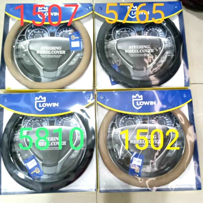 sarung stir kulit lowin hitam,cream,abu