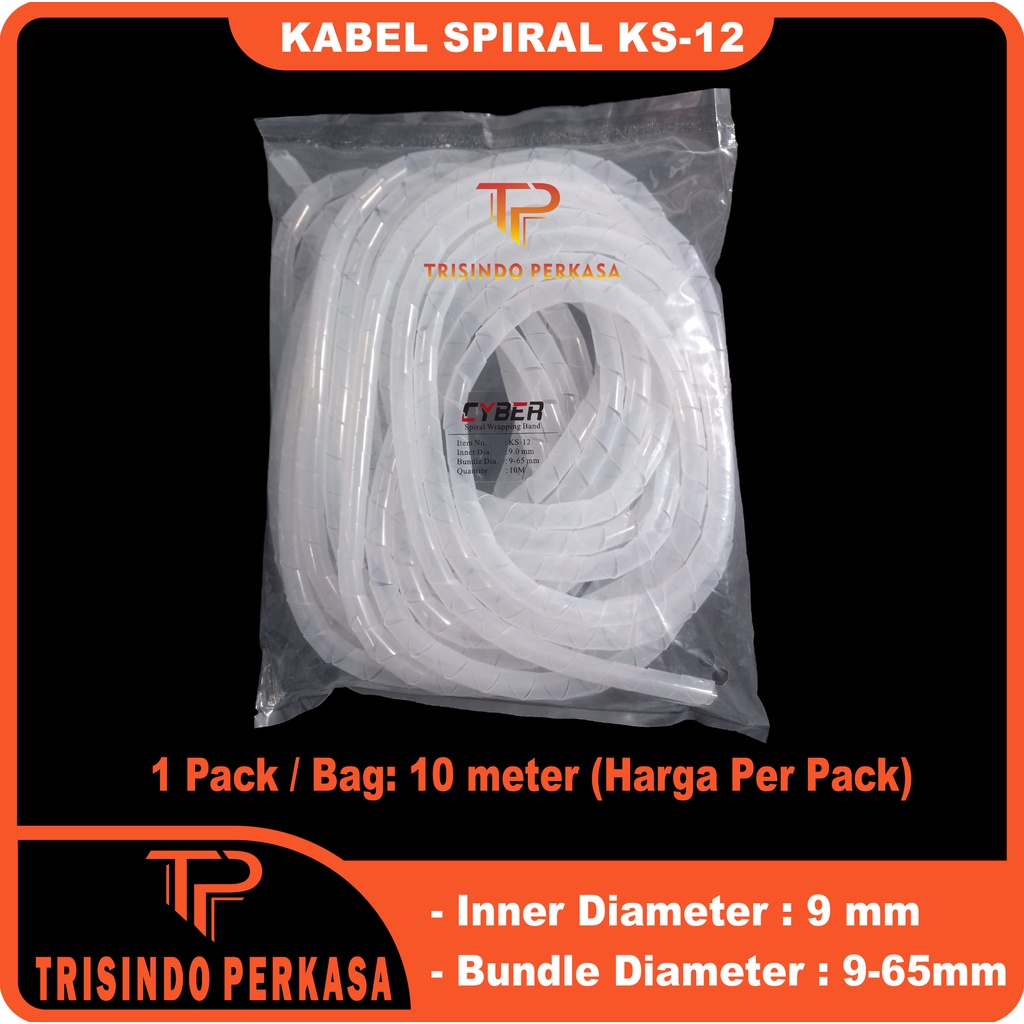 Kabel Spiral / Spiral Wrapping Band KS-12 KS 12 KS12 Spiral Kabel Pelindung Cable Spiral