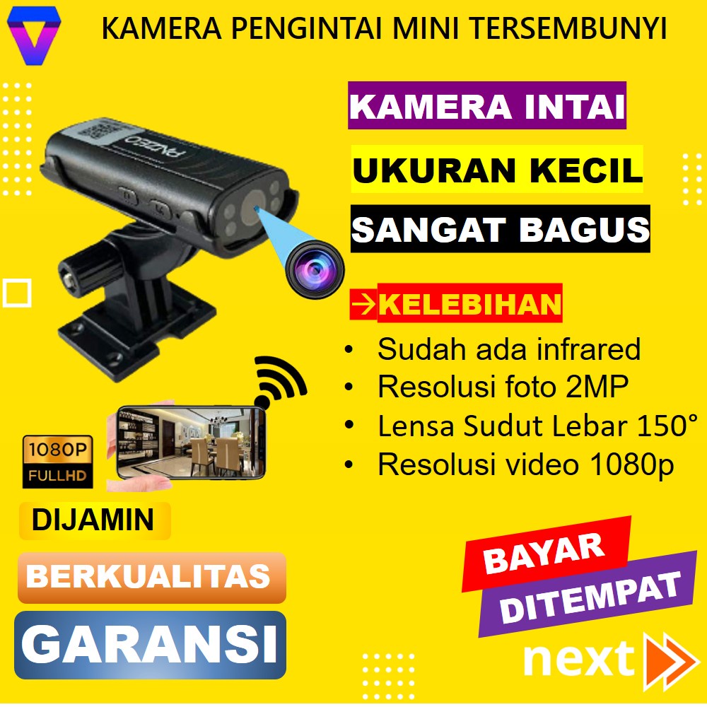 KAMERA PENGINTAI MINI TERSEMBUNYI KECIL TANPA KABEL IP CAMERA CCTV WIFI PORTABLE SPY CAM HIDDEN CAMERA JS169