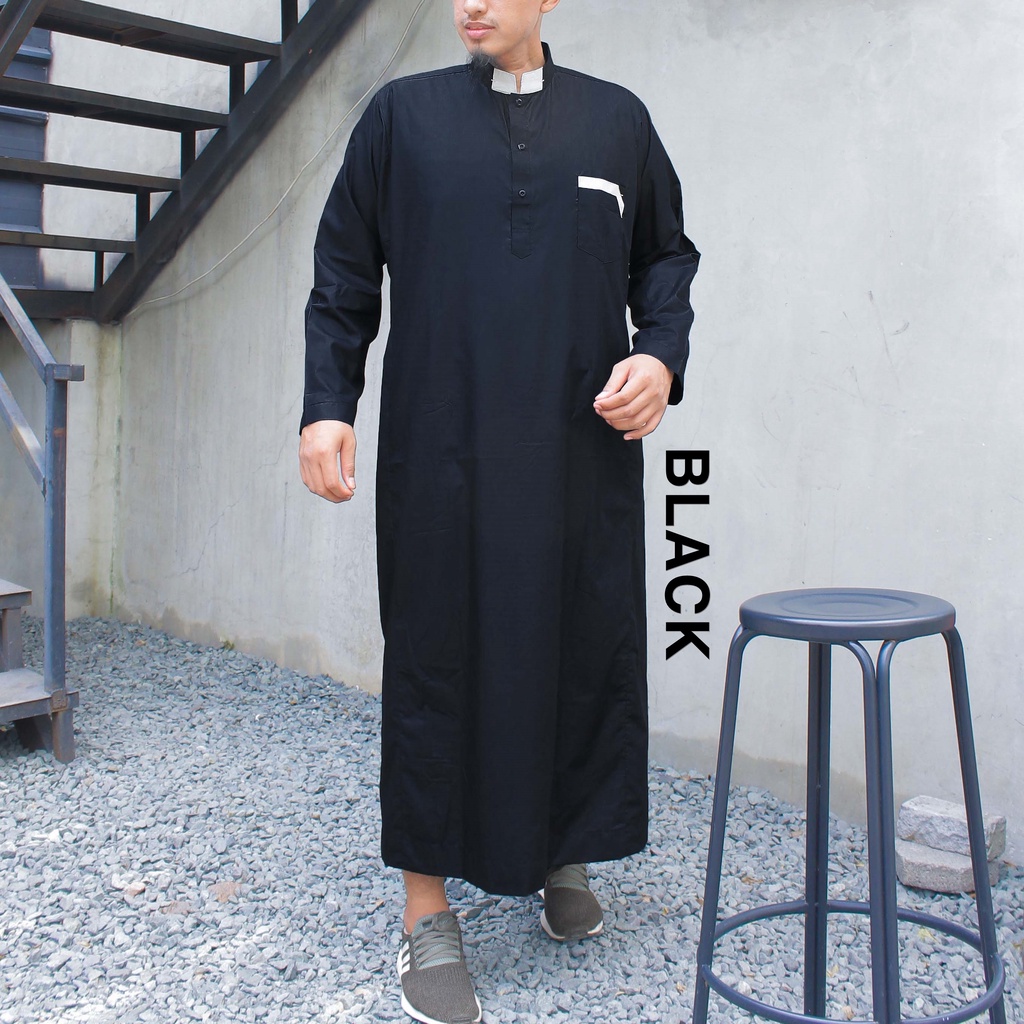 [BIG SIZE] Thobe/ Gamis pria dewasa/ Jubah lengan PANJANG JUMBO kode THJ01 Busana muslim Pria Dewasa bahan katun flat berkualitas