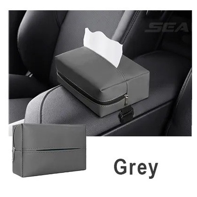 NA - Tempat Tissue Mobil Kulit 3in1 Headrest Armrest Visor Premium TMK15