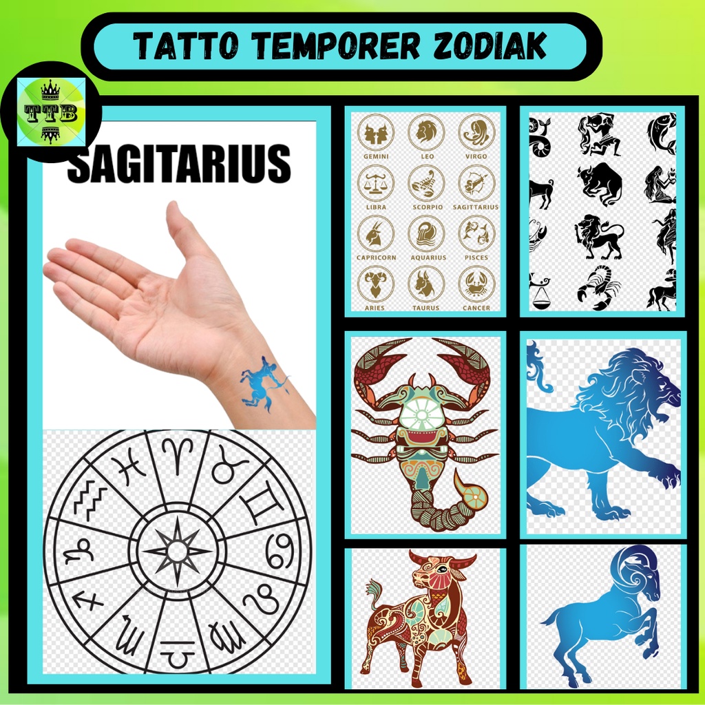 tato temporer tema zodiak tatto temporary zodiak anti air tattoo temporari tahan lama dan semi perma