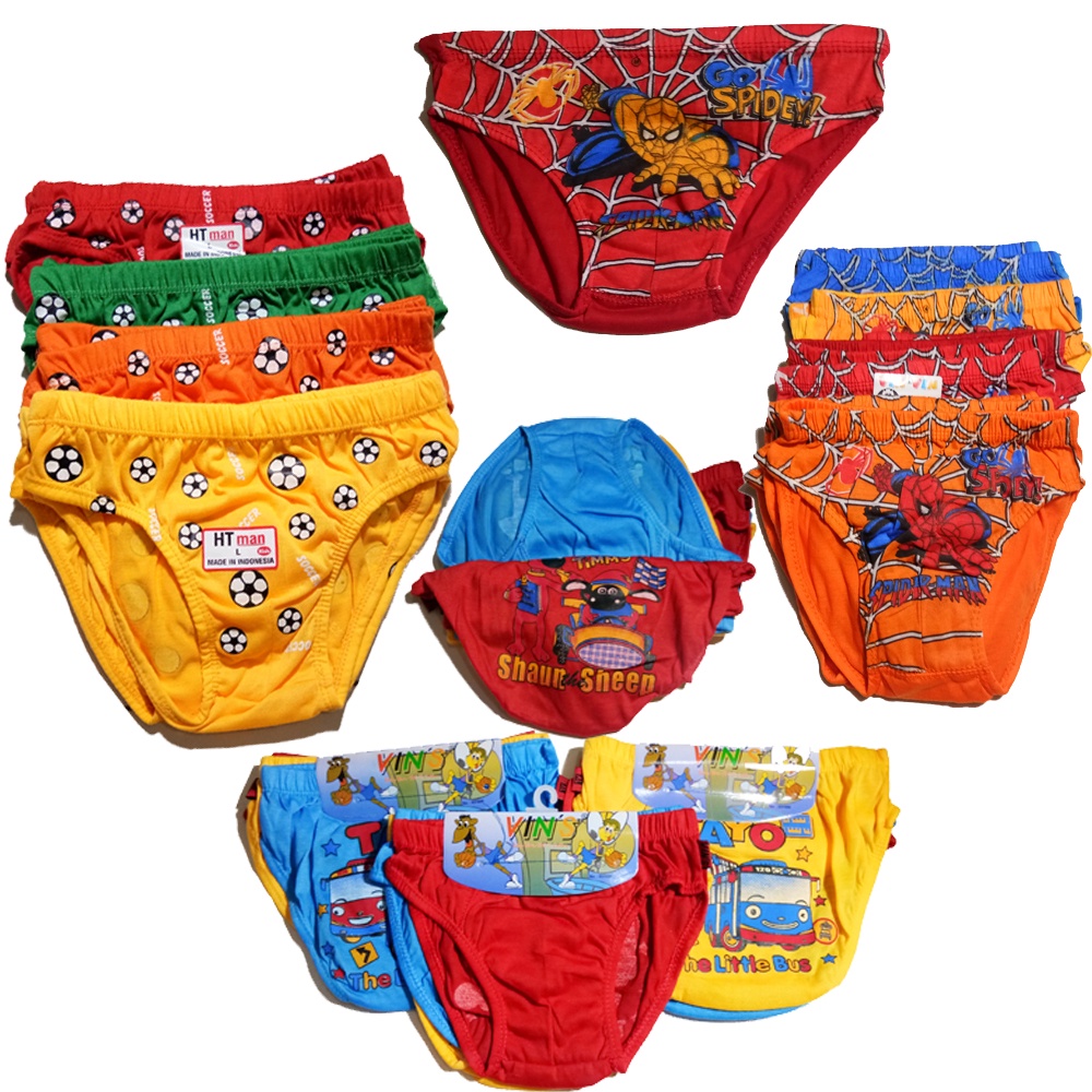 6Pcs Celana Dalam Anak Laki-Laki Usia 2th-12th Karakter Kartun Size S,M,L,XL-Vegasus Store (COD)