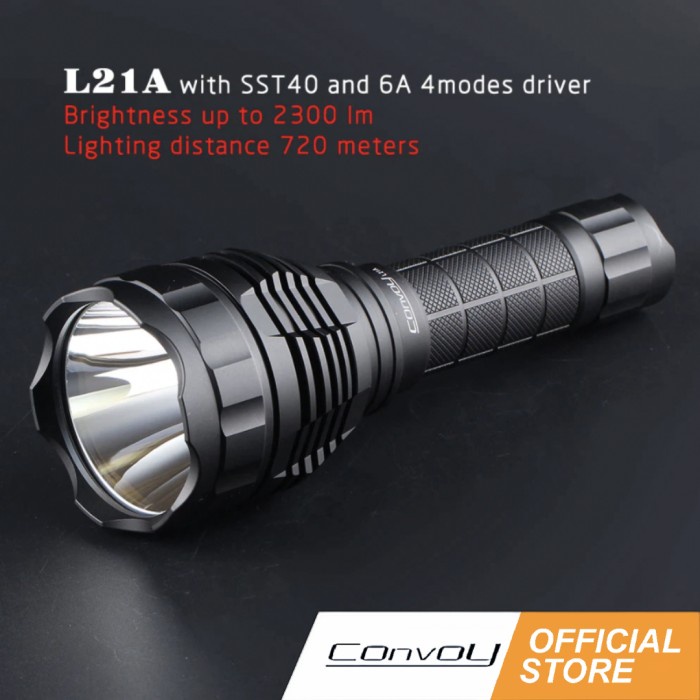 Terlaris Senter Convoy L21A With Luminus Sst40 2300Lumens