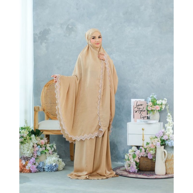 mukena silk Santorini mustard mukena renda