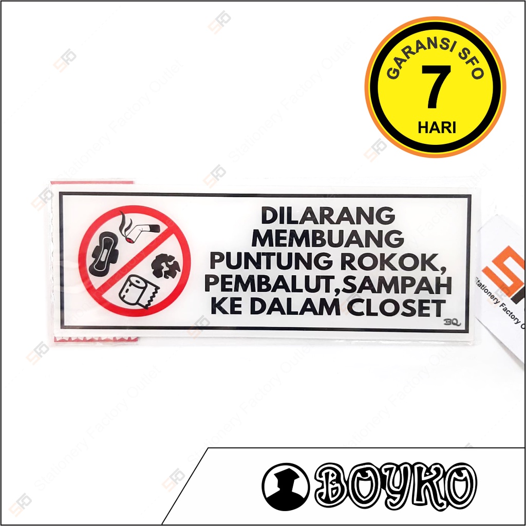 

Akrilik Dilarang Membuang Sampah Ke Toilet - Acrylic Sign 25cm x 9cm - SFO Semarang Official