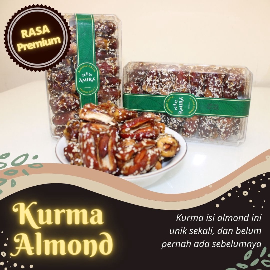 

(PROMO) Kurma Almond Murah Rasa Premium Lembut Legit Taburan Wijen Aman untuk Ibu Hamil