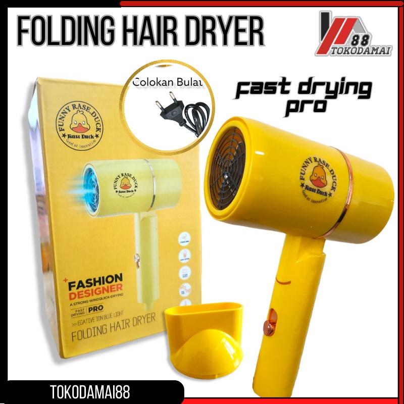 ALAT PENGERING RAMBUT ICONIC CARE FOLDING HAIR DRYER JY718 FUNNY RASE DUCK