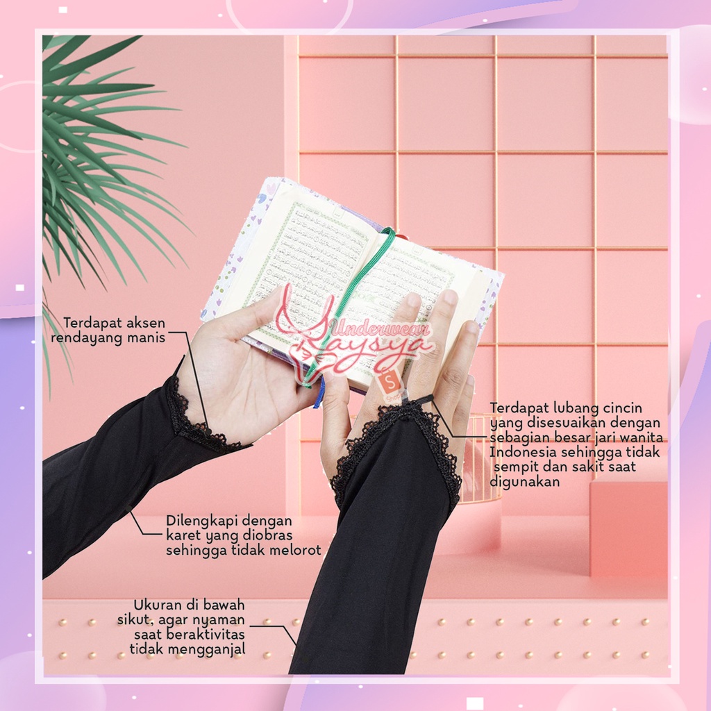 Manset Tangan Muslim Merek Elsen|Aksesoris Wanita|Manset Tangan|Manset Renda