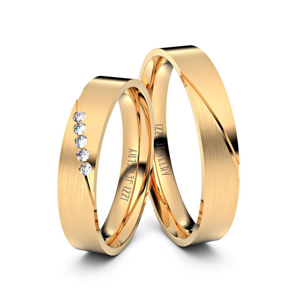Izzi Jewelry - Cincin Nikah Emas Couple Tunangan Pria Wanita Original Bergaransi A135