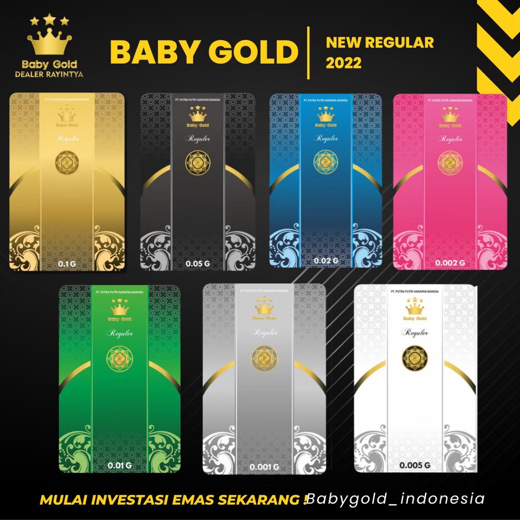 Emas Baby Gold Emas Kecil 0.001 Souvenir Hadiah Giveaway Logam Mulia Emas Mini