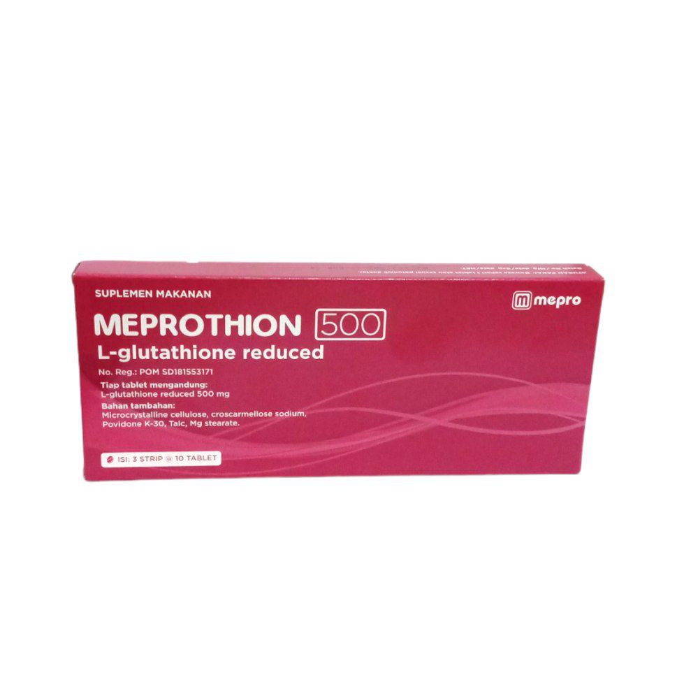 Meprothion Glutathione 500 mg Isi 30 Tablet - Antioksidan dan Mencerahkan Kulit