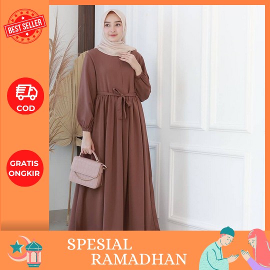 Gamis Andini Drees Polos Jumbo Lebaran Idul Fitri Homey Dres Maxy Dress Maxi Selebgram Hits Daily Ld