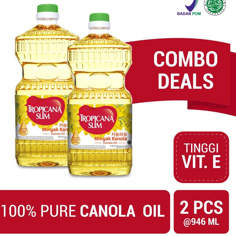 

☻ Twin Pack - Tropicana Slim Minyak Kanola 946ml - 100% Pure Canola Oil Ω