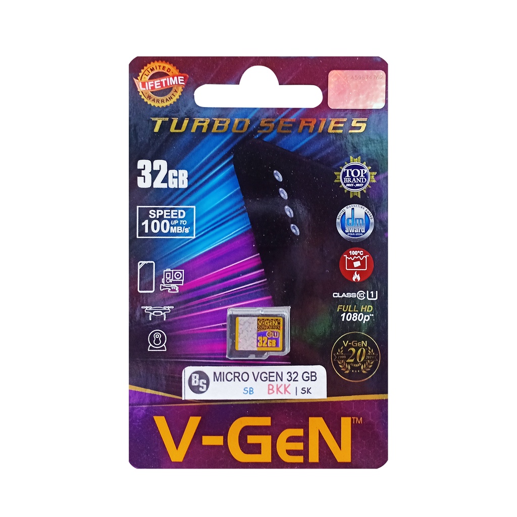 Memory Micro SD V-Gen 128 GB - 64 GB - 32 GB - 16 GB - 8 GB Turbo Series Vgen / Class 10