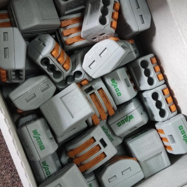 Original wago 222-413 quick connector 3p 3 pin konektor sambungan kabe