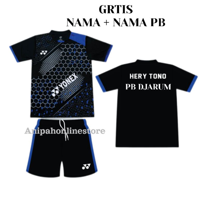 ( Free nama + nama pb ) Jersey badminton pria wanita/ baju bulutangkis dewasa kaos badminton custom