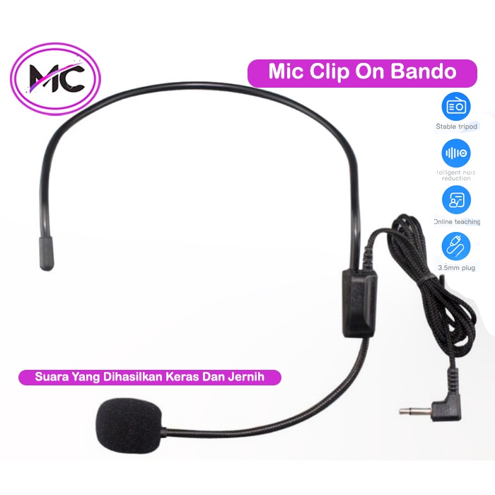 Microphone Mic Mikrofon Clip On Bando Untuk Youtuber Smule Tiktok Streaming Praktis Murah